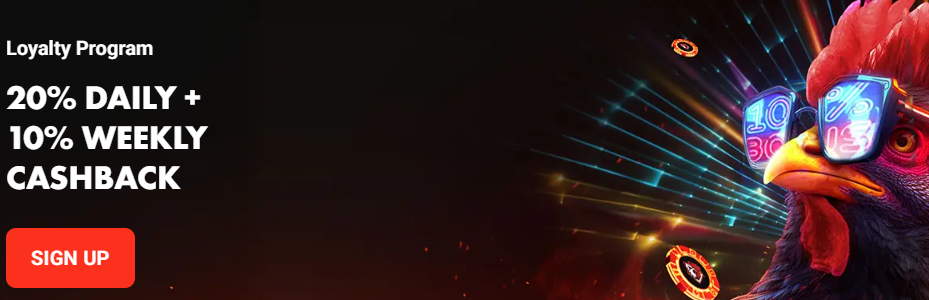 Rooster Bet welcome bonus breakdown screen